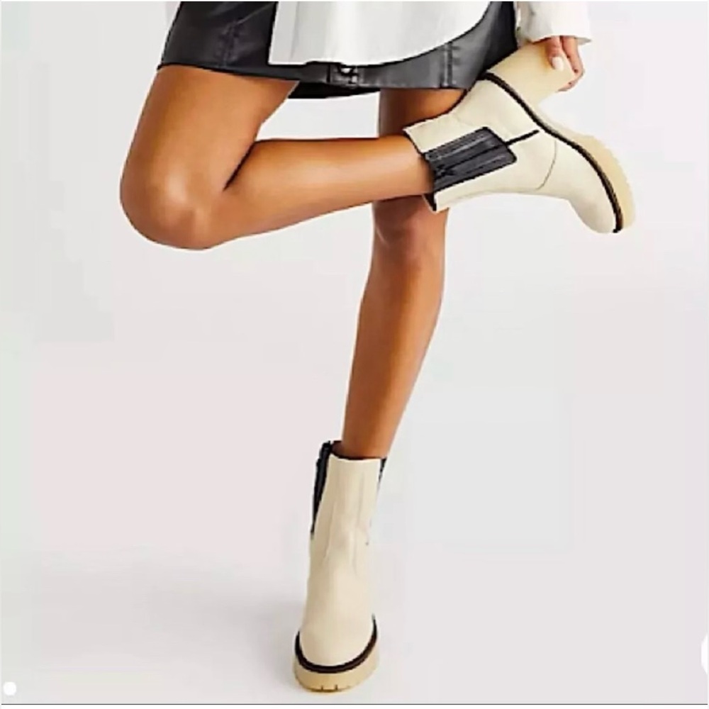 New Free People James Chelsea Bone Leather Boots Cushioned Size 39 - Picture 6 of 9